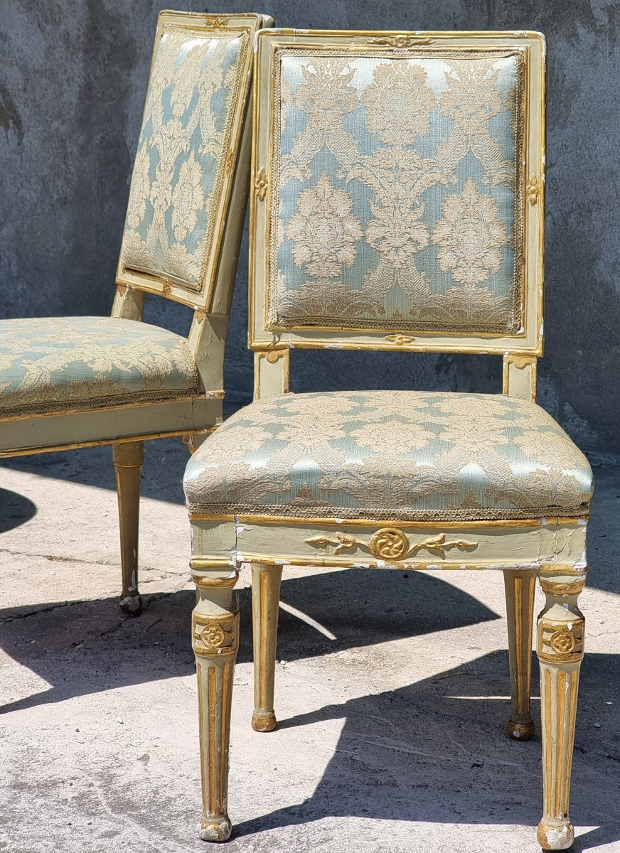 Venetian Lacquered And Gilded Salon Set, Late 18th Century-photo-8