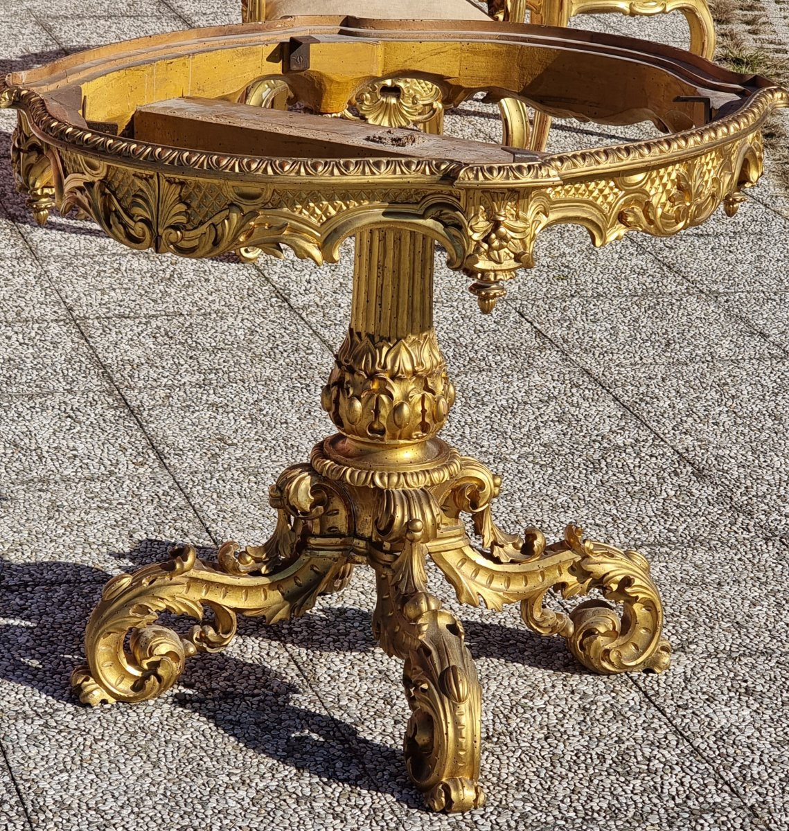 Salon noble sculpté et doré, style Charles X – XIXe siècle-photo-8