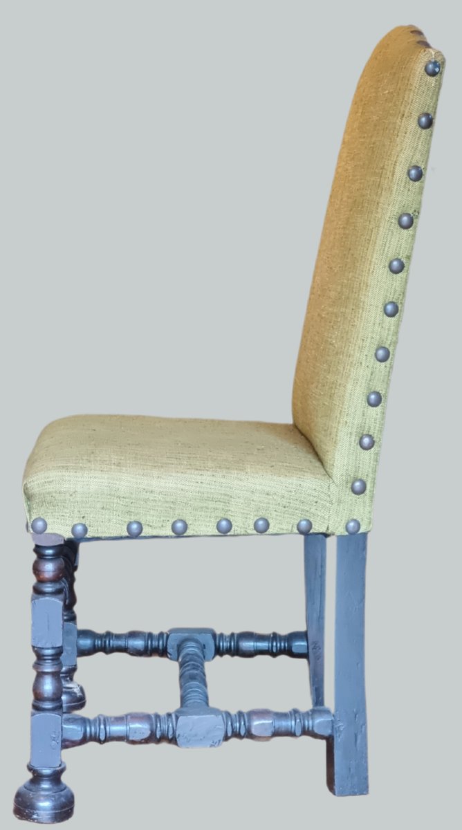 Jeu de six chaises à fuseaux en noyer – Fin XVIIᵉ / Début XVIIIᵉ siècle-photo-2