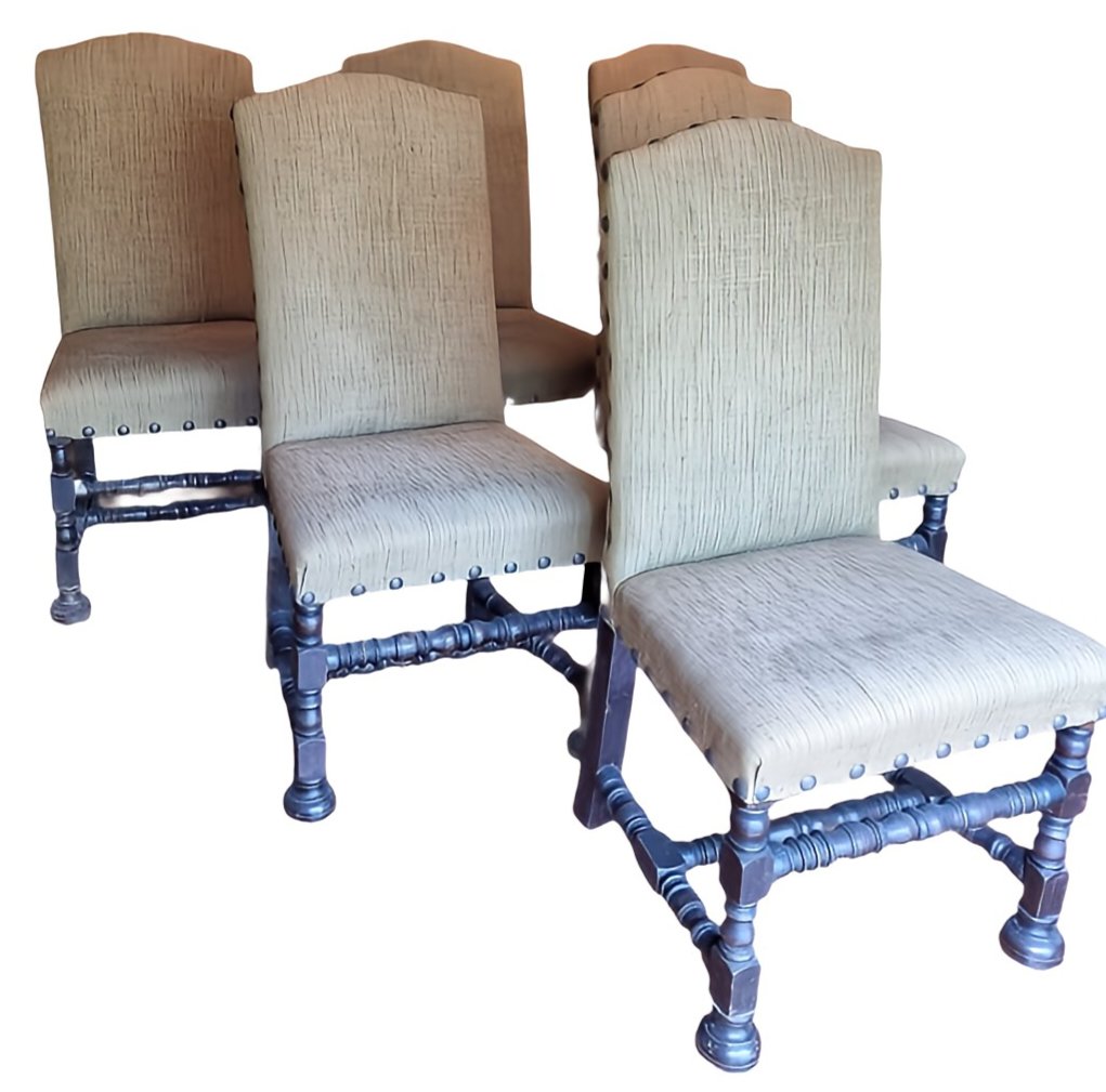Jeu de six chaises à fuseaux en noyer – Fin XVIIᵉ / Début XVIIIᵉ siècle-photo-4