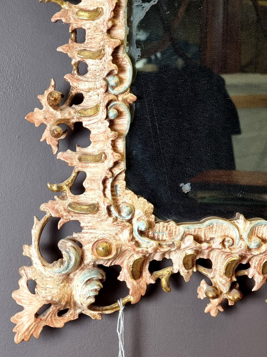 Venetian Carved, Lacquered And Gilded Mirror – Second Half Of The 19th Century-photo-4