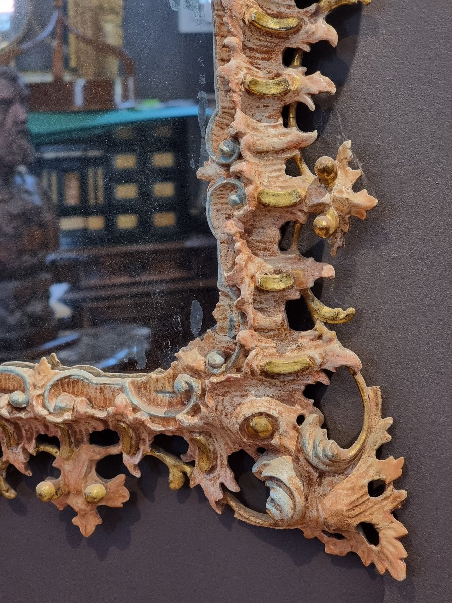 Venetian Carved, Lacquered And Gilded Mirror – Second Half Of The 19th Century-photo-3