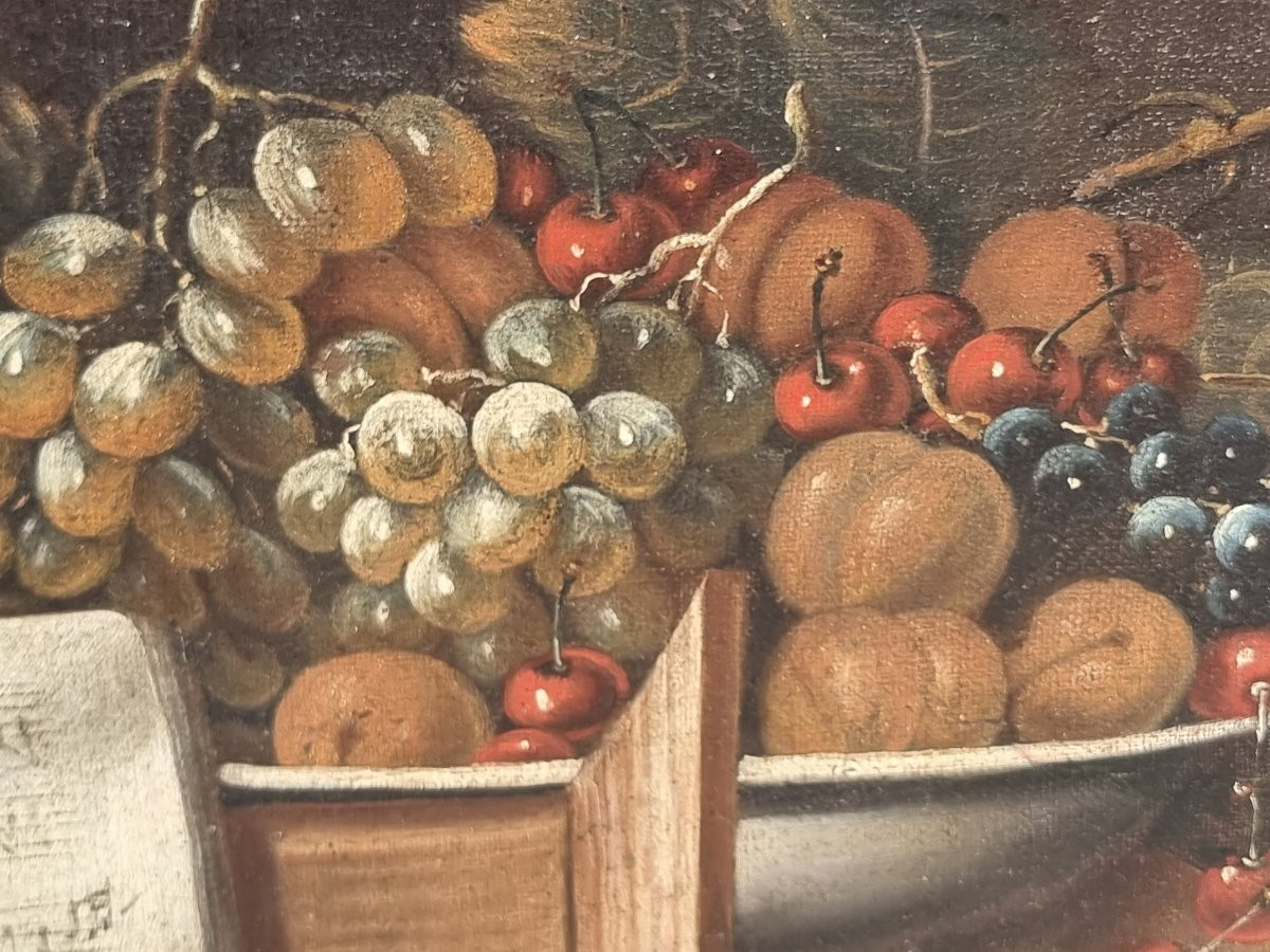 Pair Of Still Lifes With Musical Instruments, Fruit And Exotic Animals – Lombard School, Late 1-photo-3
