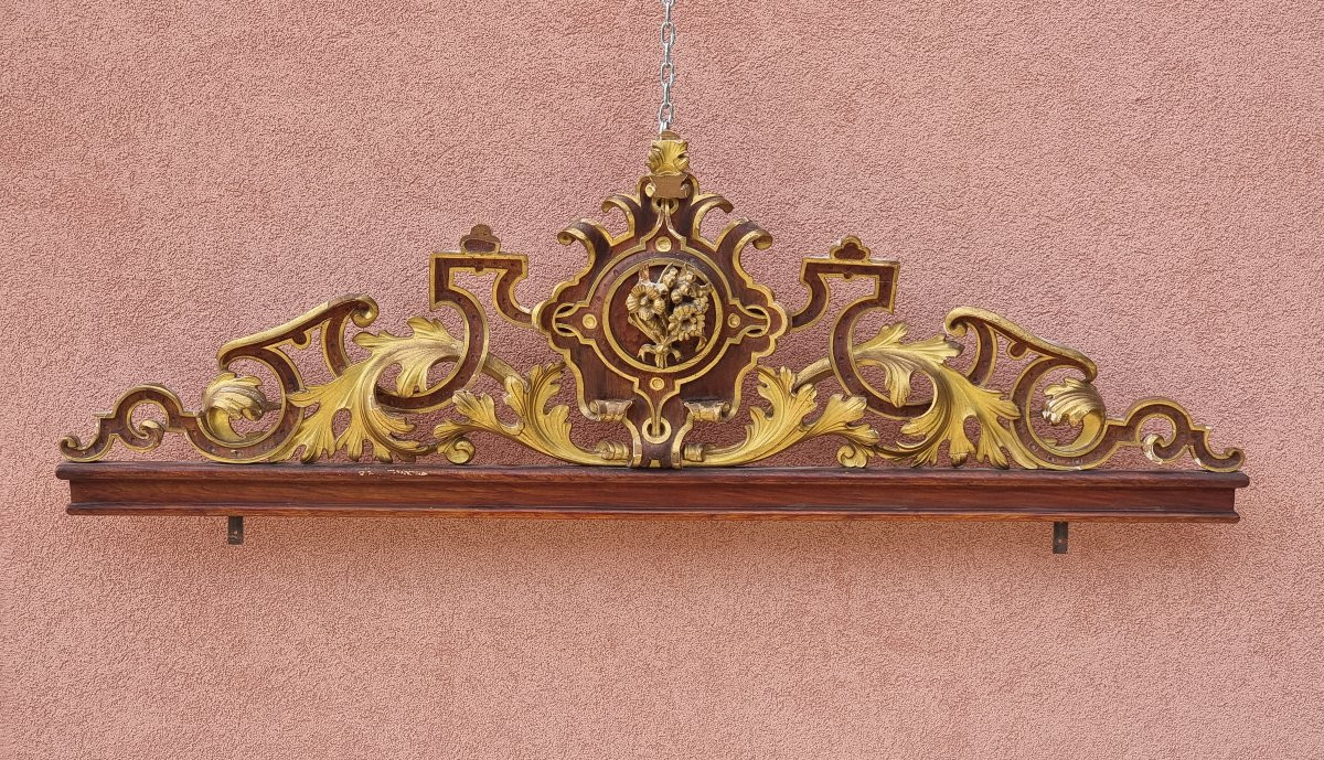 Fronton sculpté et doré, Italie du Nord, époque Charles X, vers 1820–1830-photo-6