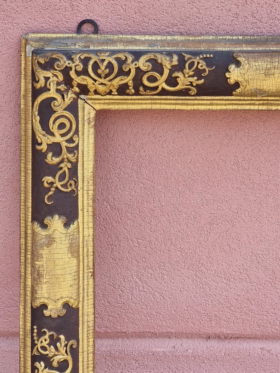 Venetian Louis XV Frame, Lacquered And Carved – 18th Century-photo-4
