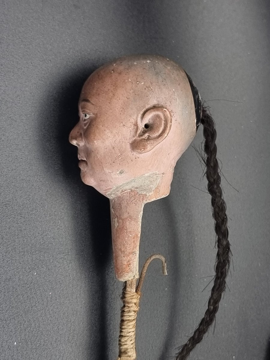 Paire de statuettes chinoises en terre cuite peinte – Chine méridionale, fin du XIXe siècle-photo-5