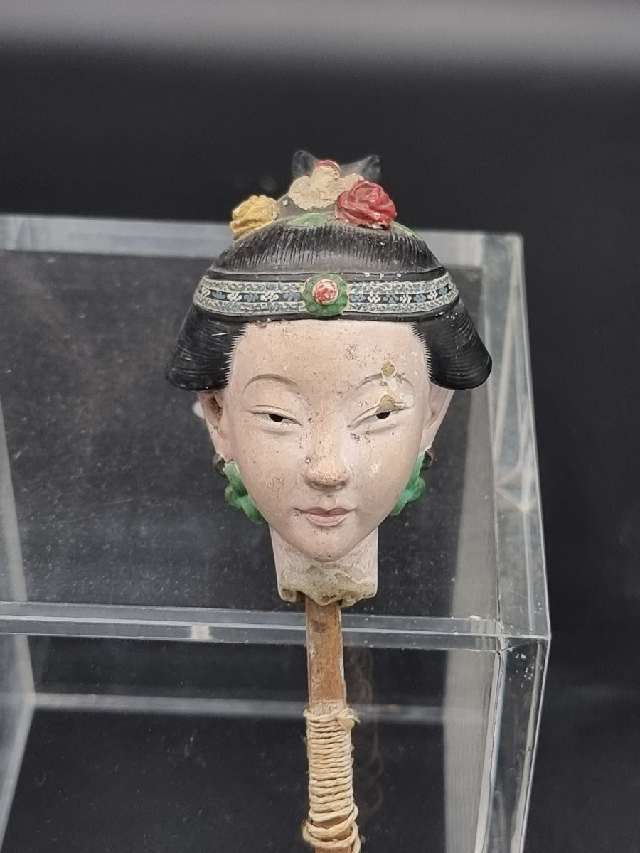 Paire de statuettes chinoises en terre cuite peinte – Chine méridionale, fin du XIXe siècle-photo-6