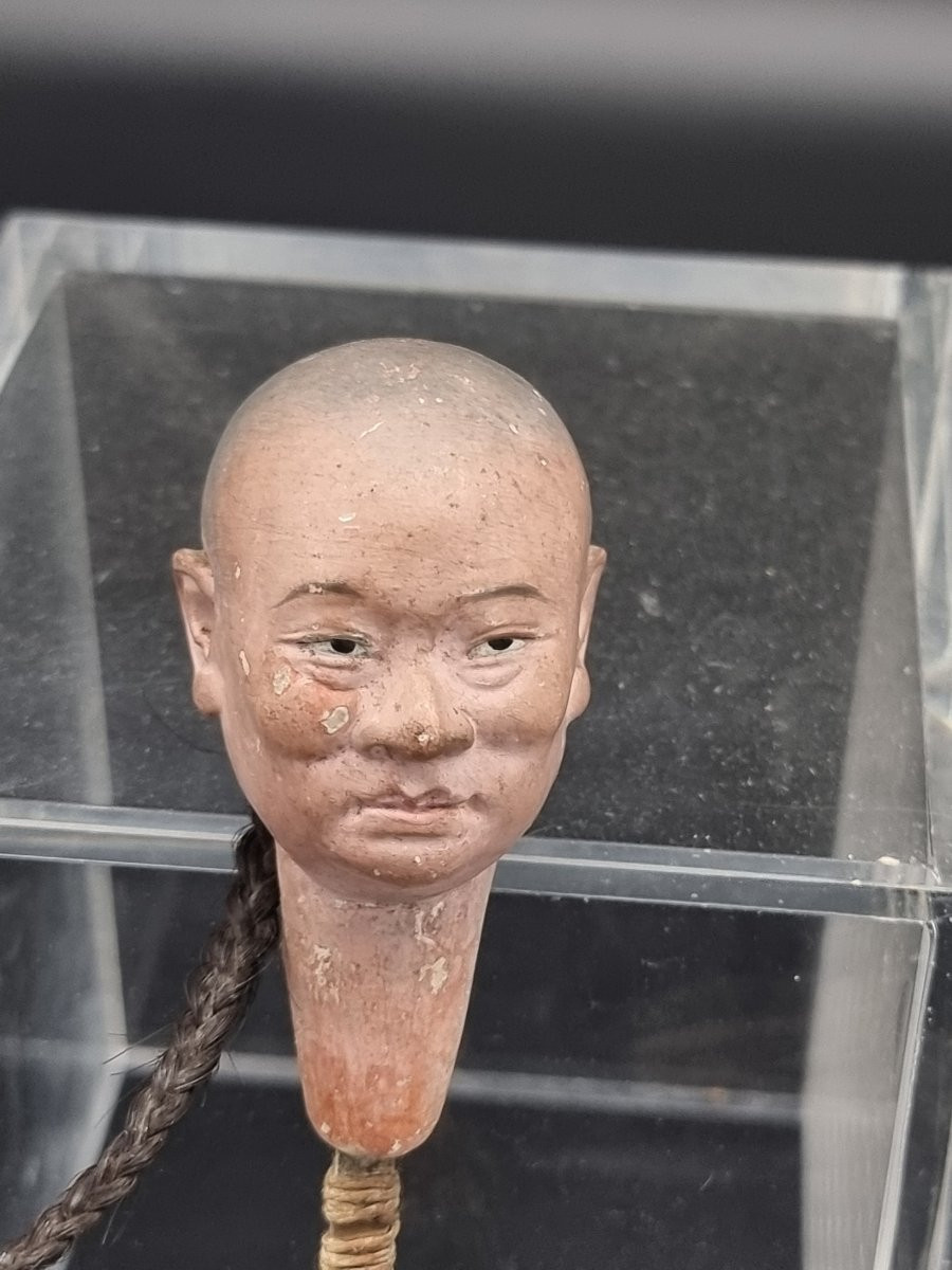 Paire de statuettes chinoises en terre cuite peinte – Chine méridionale, fin du XIXe siècle-photo-7