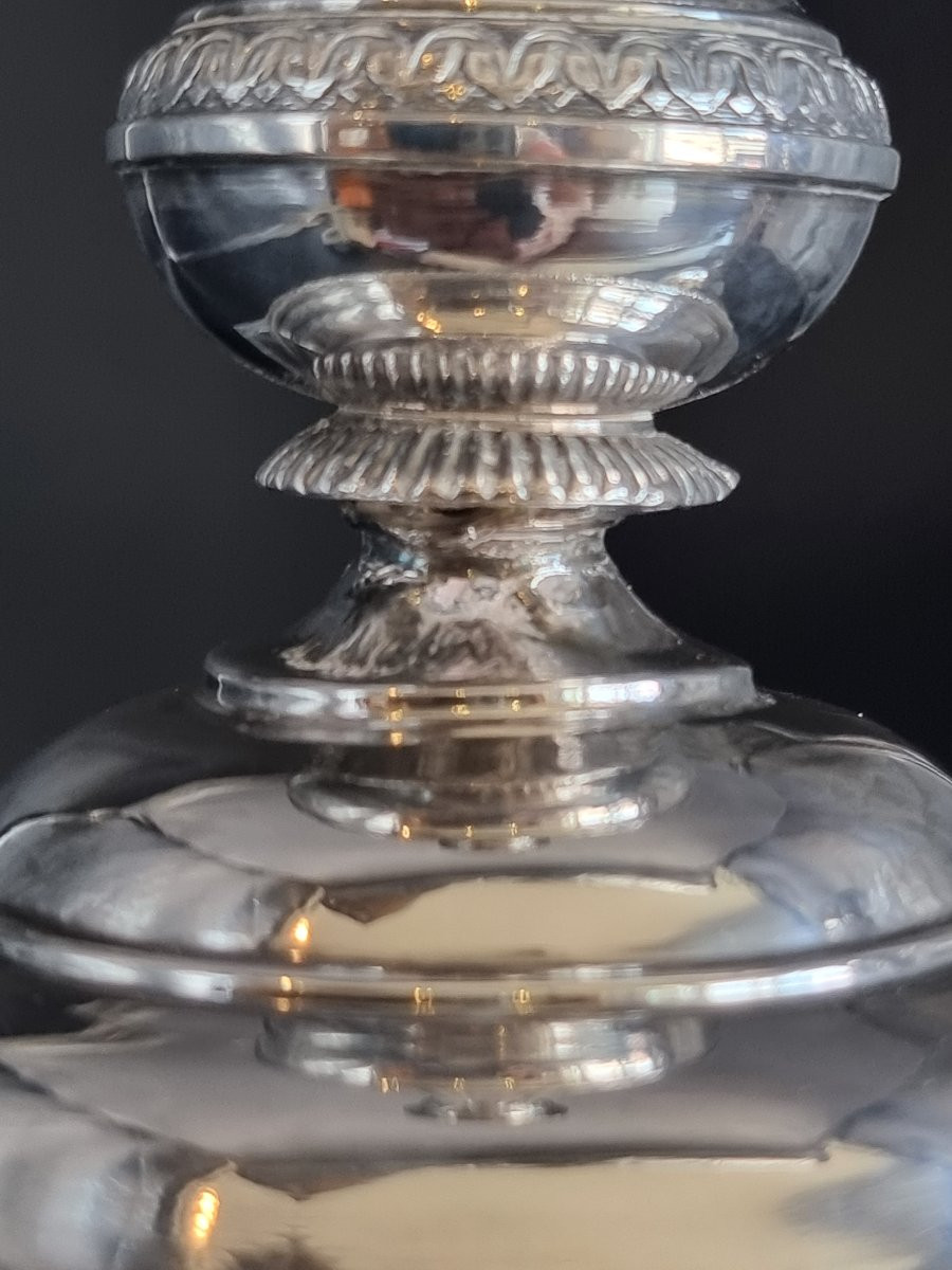 Paire de candélabres en argent, style néoclassique – début du XXe siècle-photo-2
