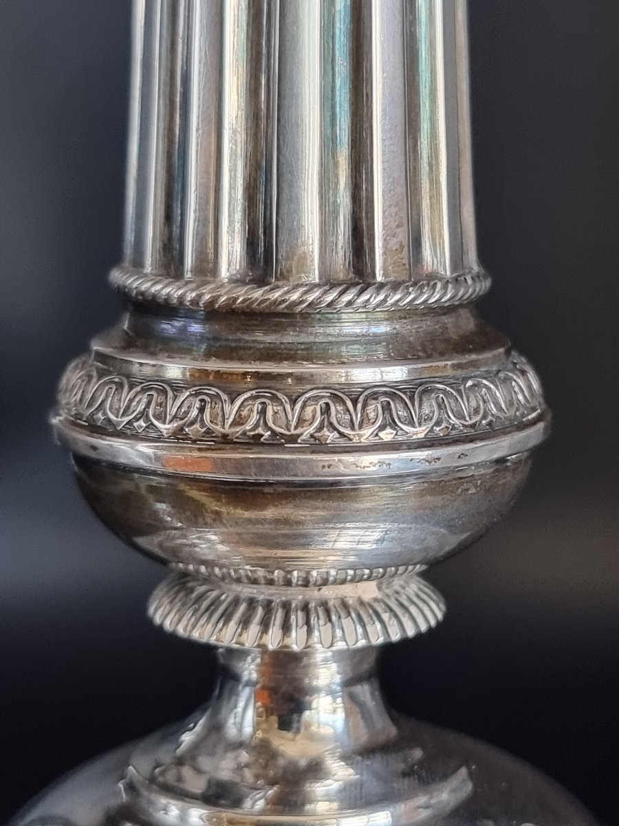 Paire de candélabres en argent, style néoclassique – début du XXe siècle-photo-3