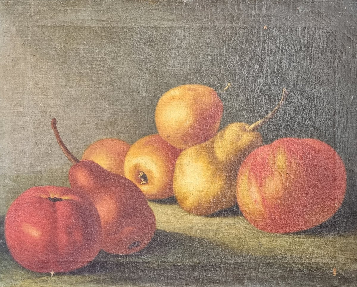 Paire de natures mortes aux fruits dans des cadres argentés, fin XVIIIe – début XIXe siècle-photo-6