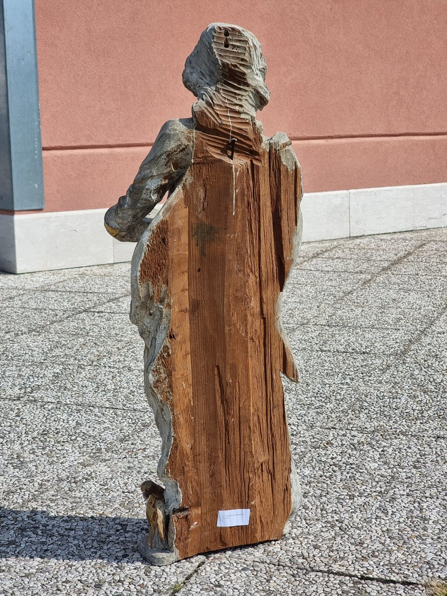 Carved Wood Sculpture Of Saint John The Evangelist  High Veneto Area, Second Half Of The 18th C-photo-4