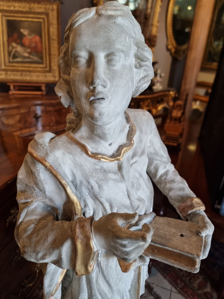 Carved Wood Sculpture Of Saint John The Evangelist  High Veneto Area, Second Half Of The 18th C-photo-6