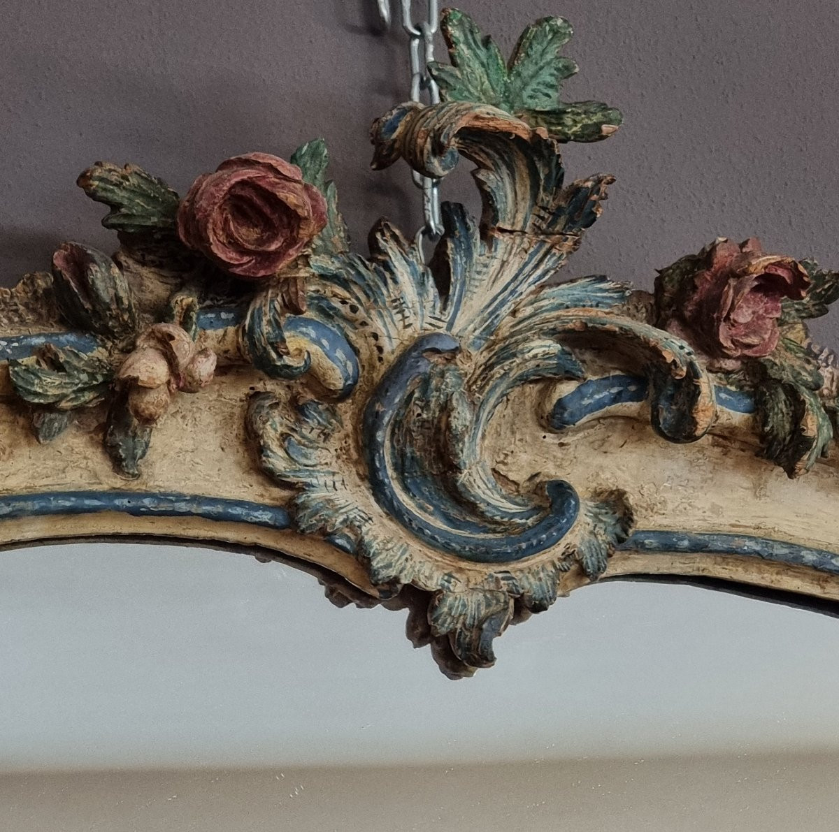 Large Genoese Lacquered Mirror  Genoa, Mid-18th Century-photo-4