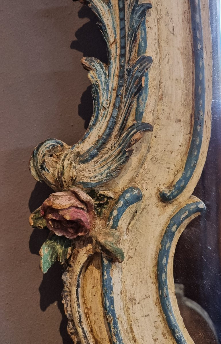 Large Genoese Lacquered Mirror  Genoa, Mid-18th Century-photo-2