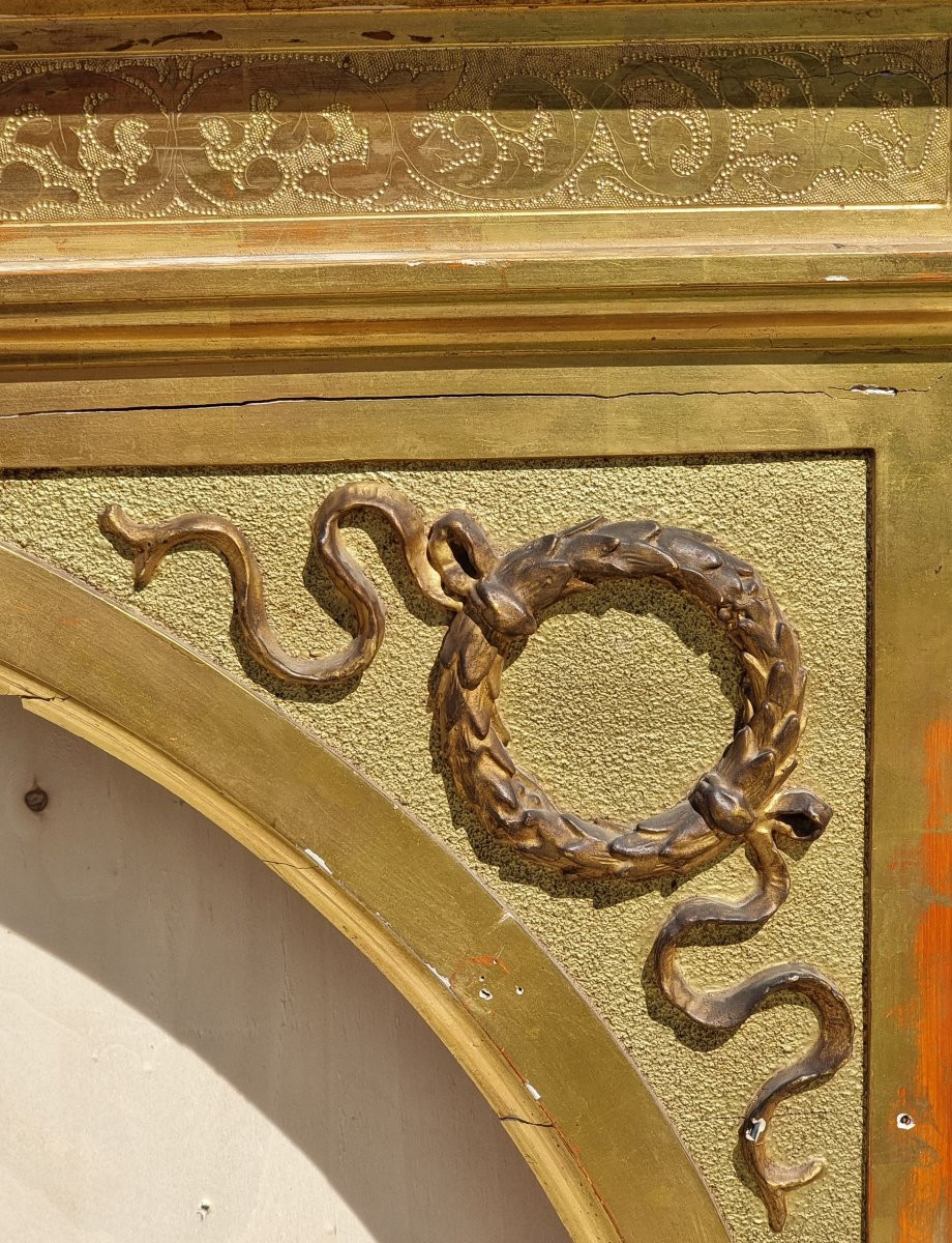 Large Decorative Gilded Pastiglia Overdoor, Northern Italy, Empire Period (early 19th Century-photo-4
