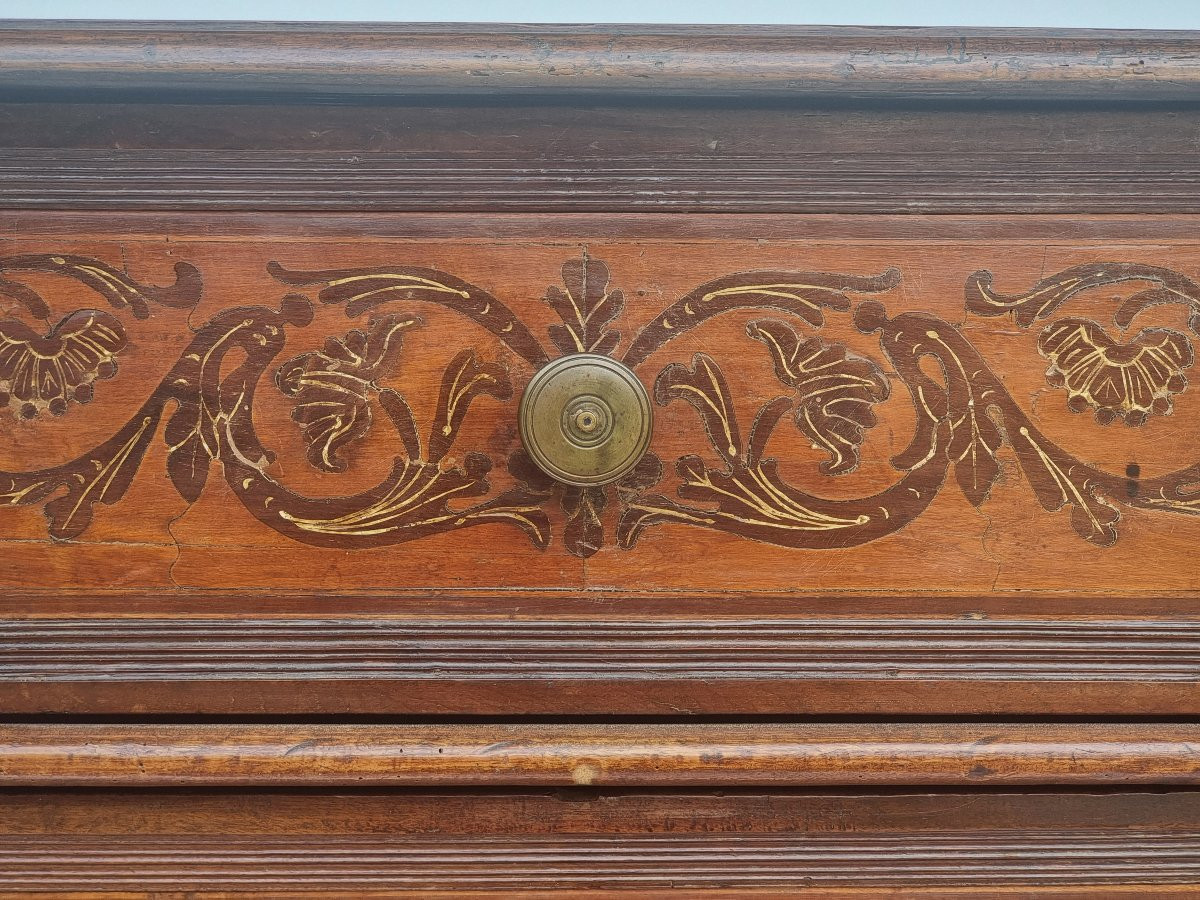 Commode scriban en noyer, Vénétie, seconde moitié du XVIIe siècle-photo-4