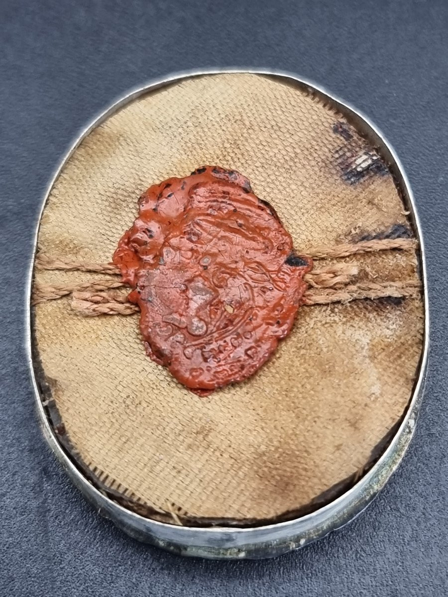 Reliquaire pendentif en argent avec trois reliques, Italie, XVIIIe siècle-photo-4