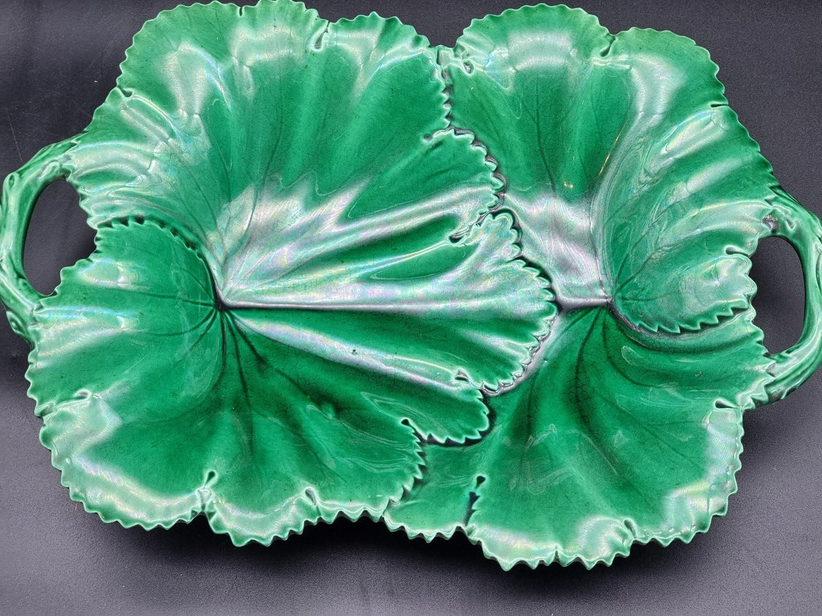 Green Majolica Plate Set By Copeland & Garrett, England, 19th Century-photo-5
