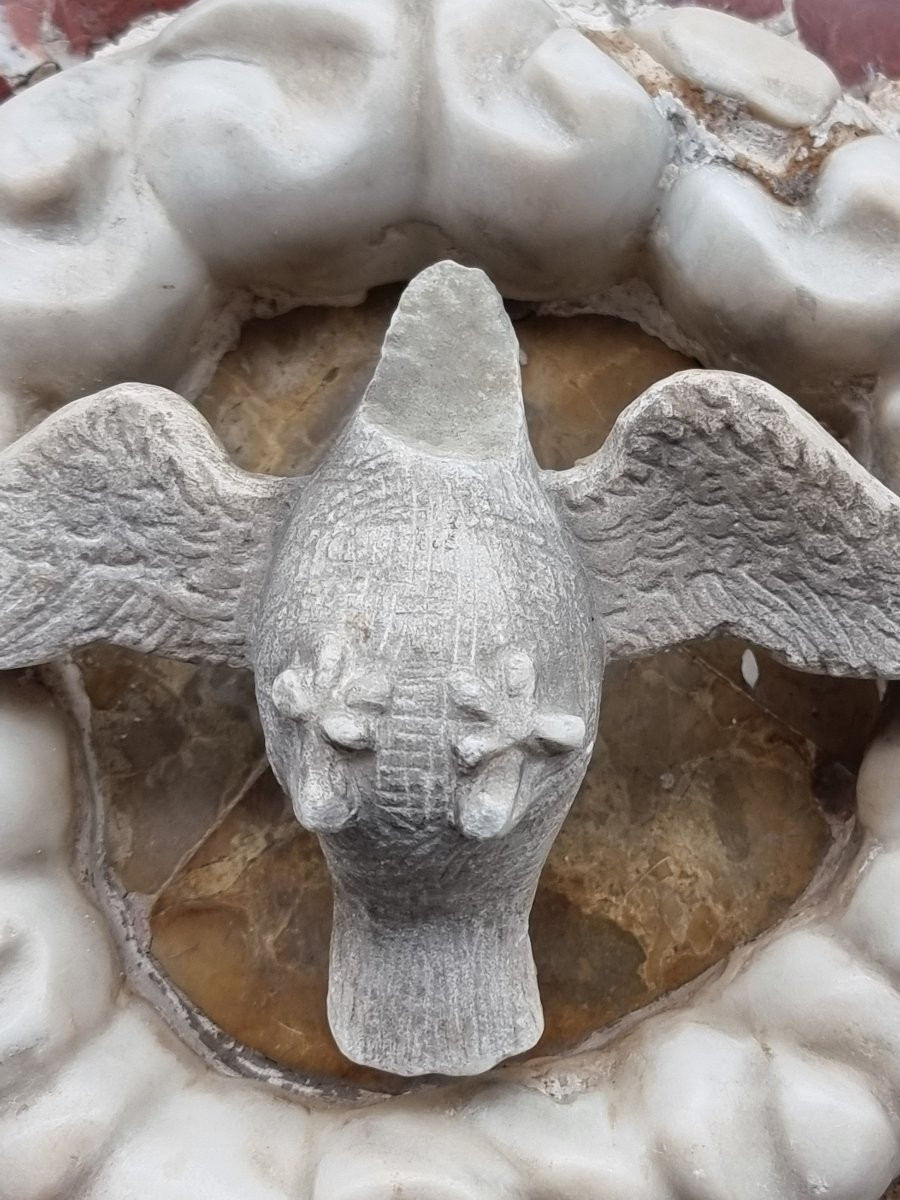 Marble Plaque With The Dove Of The Holy Spirit – Veneto, 17th Century-photo-2