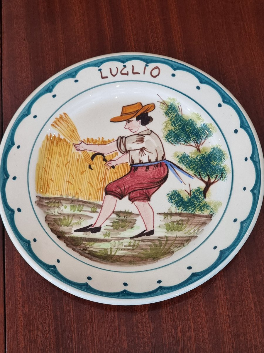 Série « Les 12 mois », assiettes populaires vénitiennes – Nove (Tasca), v. 1945–1965, diamètre -photo-5