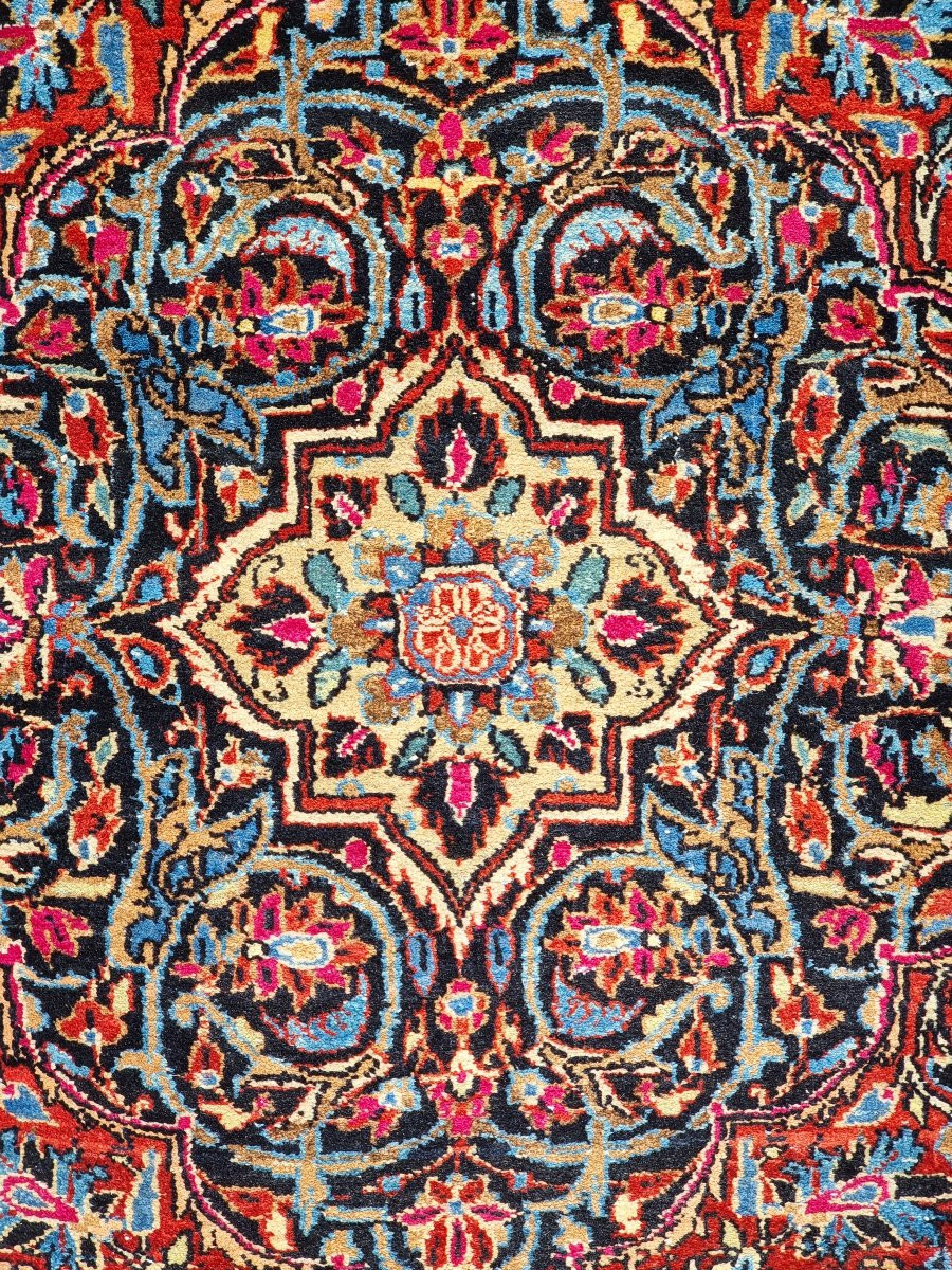 Tapis persan Kashan noué à la main – fin XIXe / début XXe siècle – 208× 140 cm-photo-2