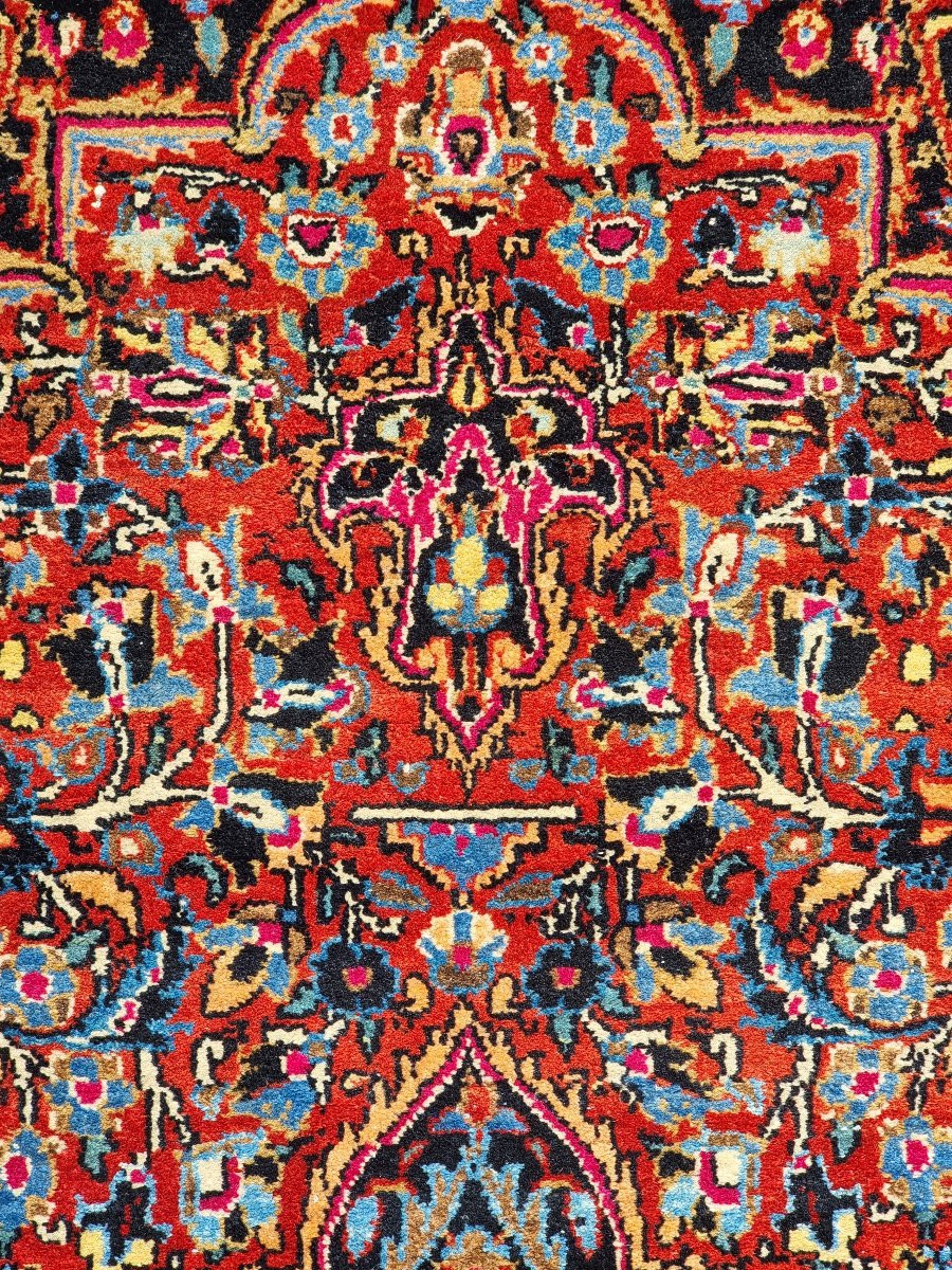 Tapis persan Kashan noué à la main – fin XIXe / début XXe siècle – 208× 140 cm-photo-3