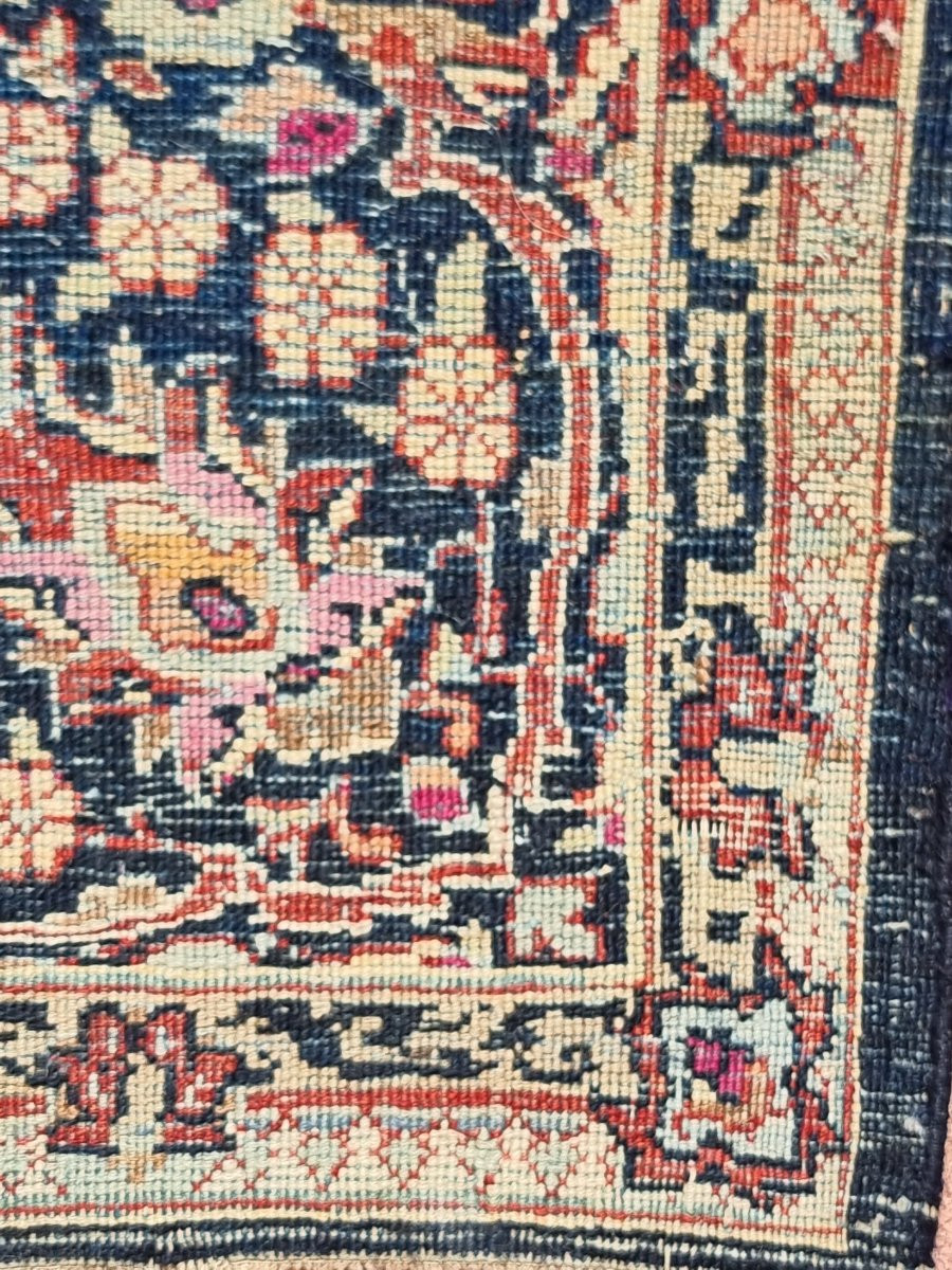 Tapis persan Kashan noué à la main – fin XIXe / début XXe siècle – 208× 140 cm-photo-3