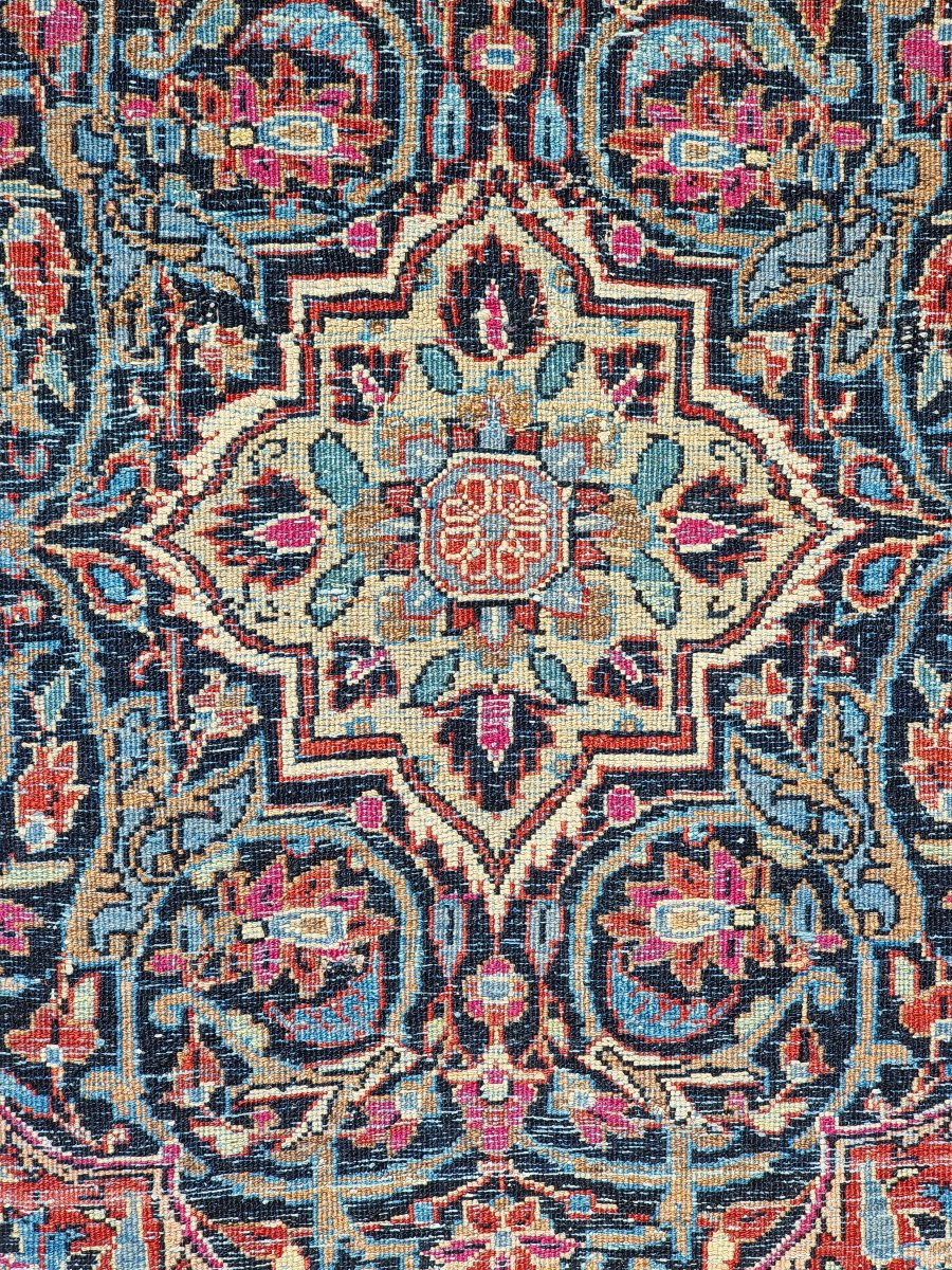 Tapis persan Kashan noué à la main – fin XIXe / début XXe siècle – 208× 140 cm-photo-5