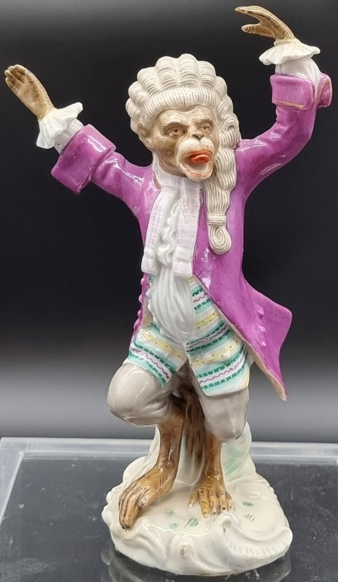 Five Porcelain Figurines – Monkey Orchestra (“affenkapelle”) – Meissen, 20th Century-photo-2