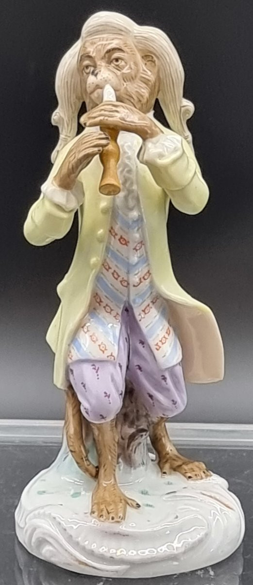 Five Porcelain Figurines – Monkey Orchestra (“affenkapelle”) – Meissen, 20th Century-photo-2