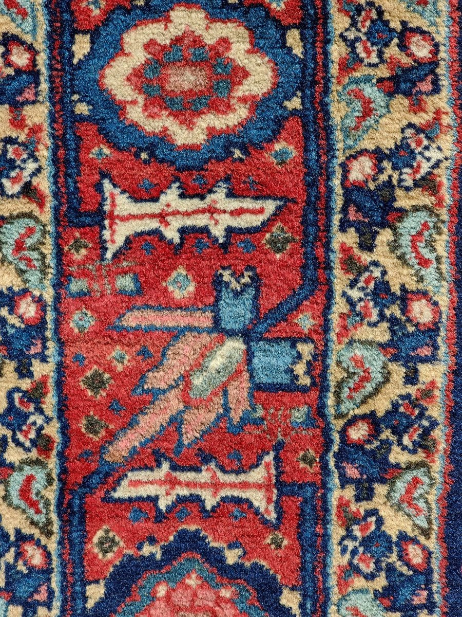 Tapis persan Afshar, motif « Mina Khani », bordure aux oiseaux, v. 1930–1950 — 208 × 140 cm-photo-3