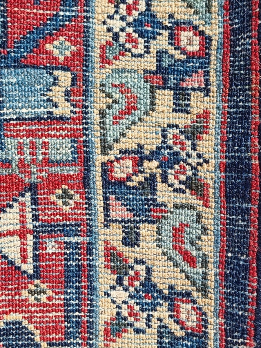 Tapis persan Afshar, motif « Mina Khani », bordure aux oiseaux, v. 1930–1950 — 208 × 140 cm-photo-4