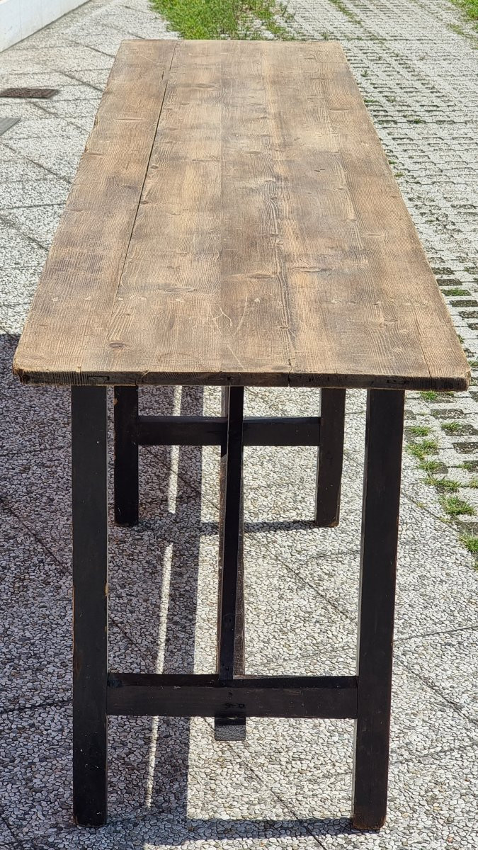 Table rustique en sapin, années '70,  295 × 57 cm-photo-3