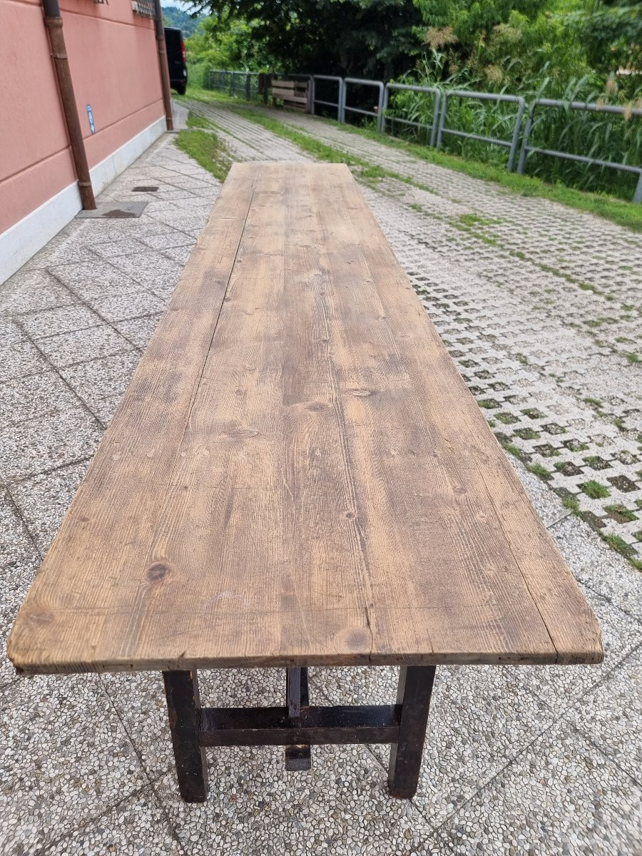 Table rustique en sapin, années '70,  295 × 57 cm-photo-5