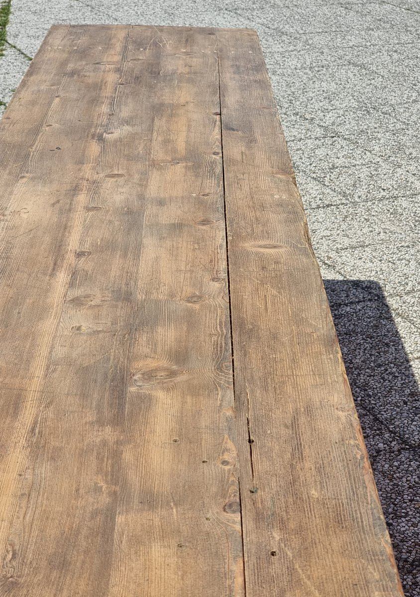 Table rustique en sapin, années '70,  295 × 57 cm-photo-8