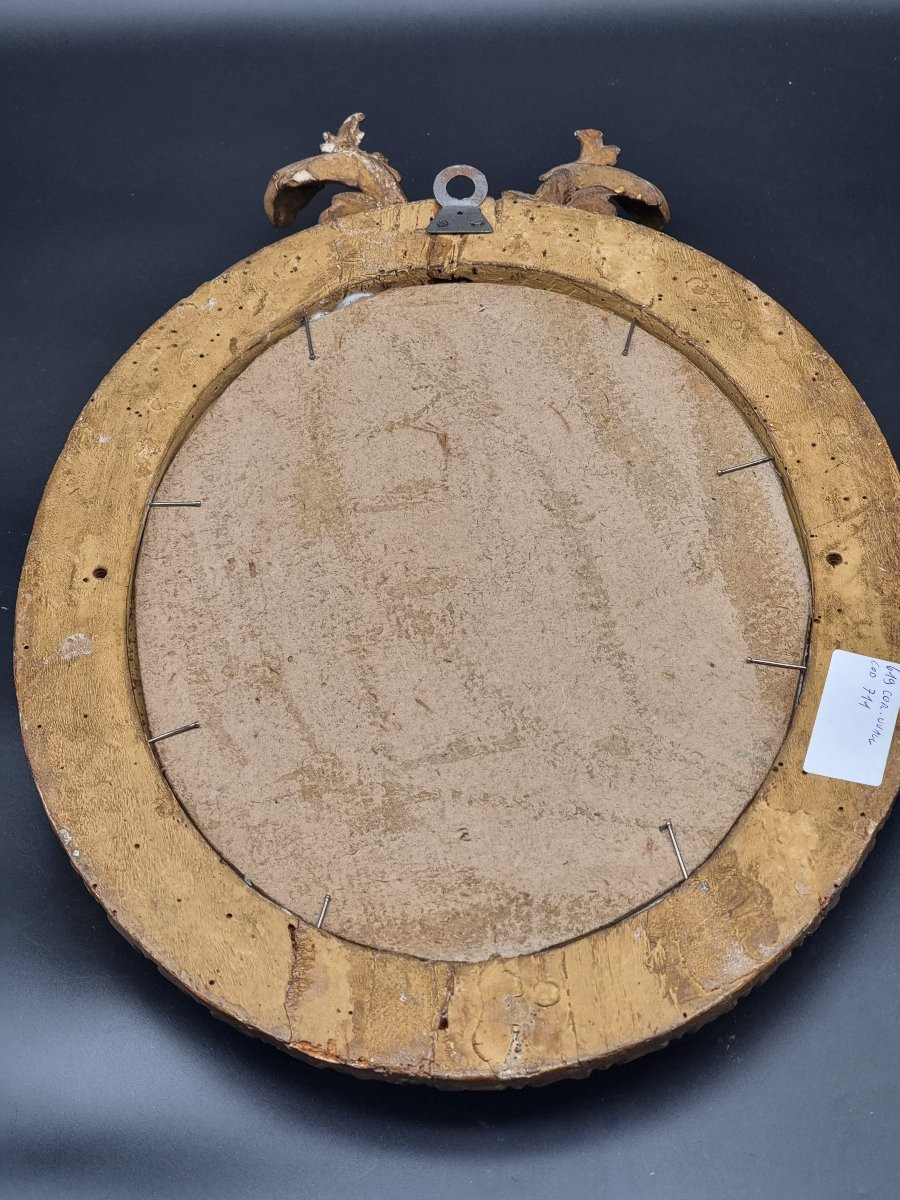 Oval Carved And Gilt Frame – Bologna, Early 18th Century-photo-1