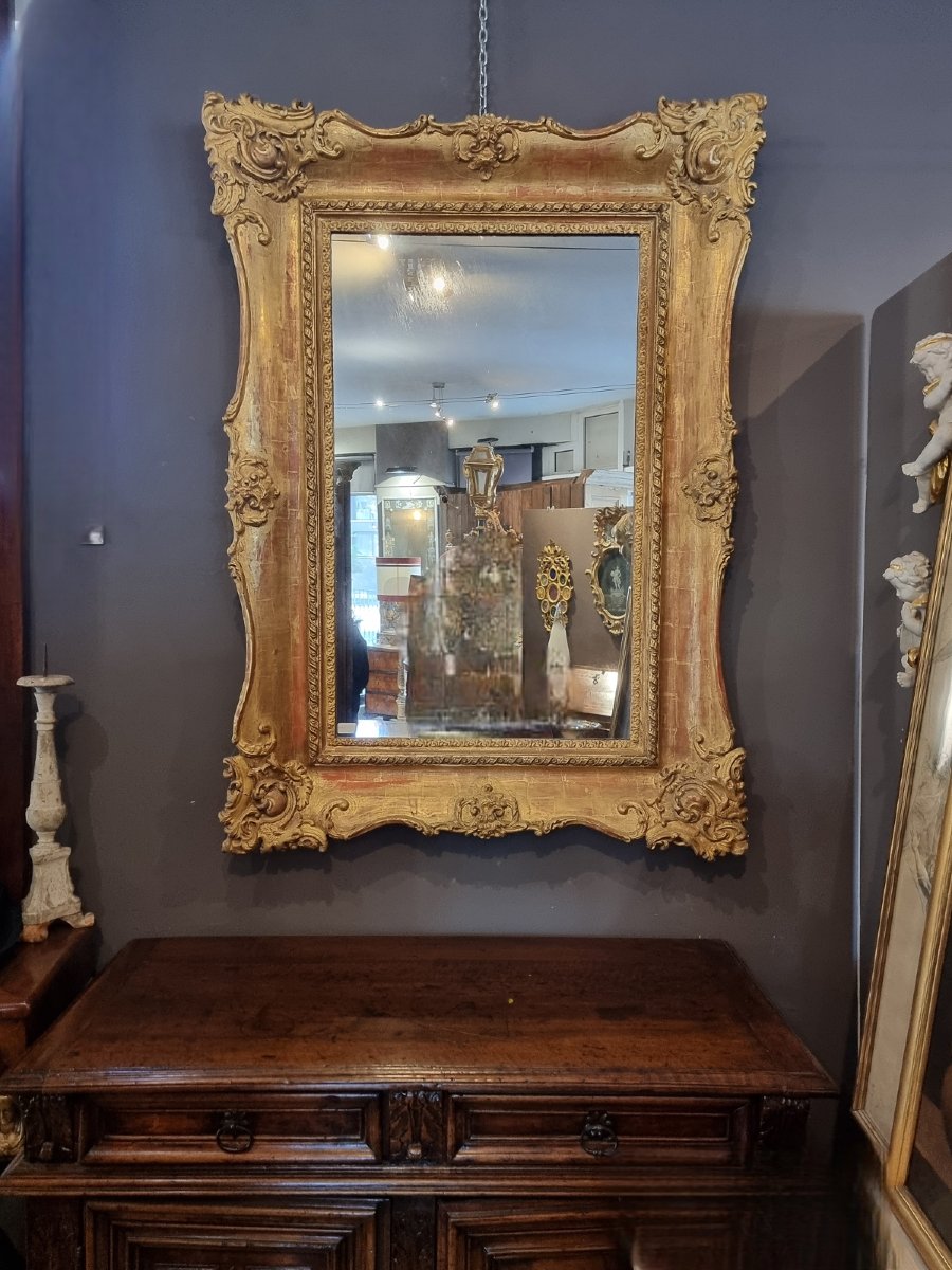 Miroir Luigi Filippo en stuc doré – Vénétie, milieu du XIXe siècle-photo-2