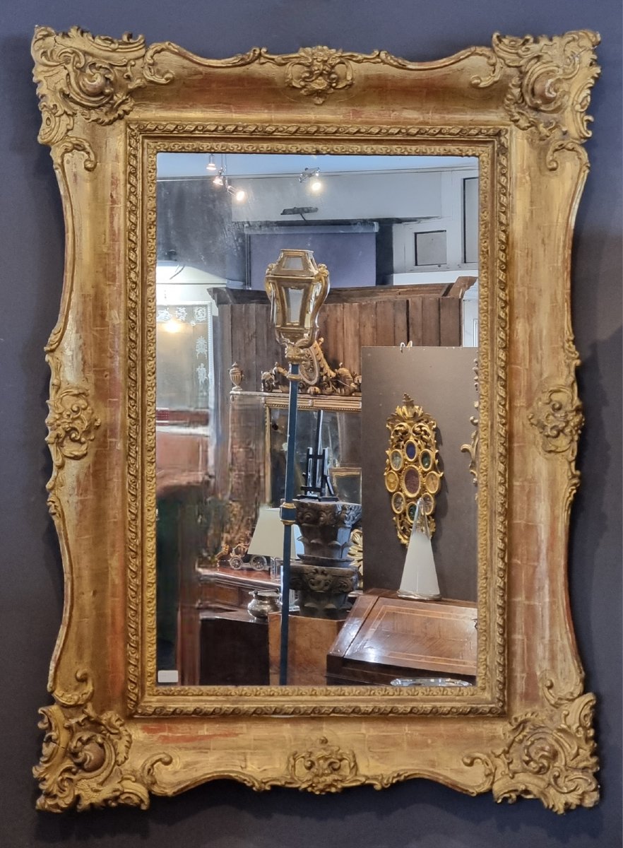 Miroir Luigi Filippo en stuc doré – Vénétie, milieu du XIXe siècle-photo-3