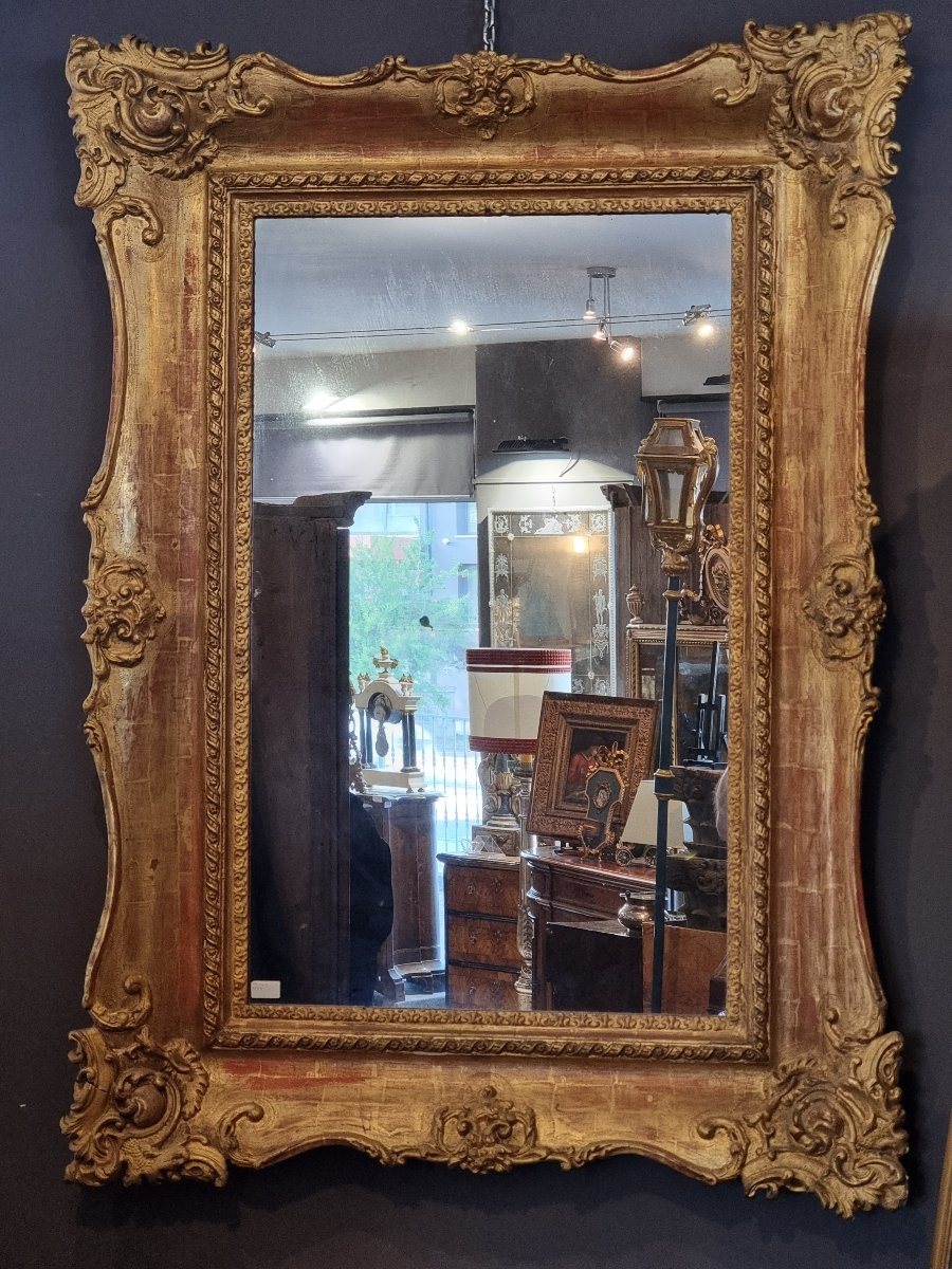 Miroir Luigi Filippo en stuc doré – Vénétie, milieu du XIXe siècle-photo-3