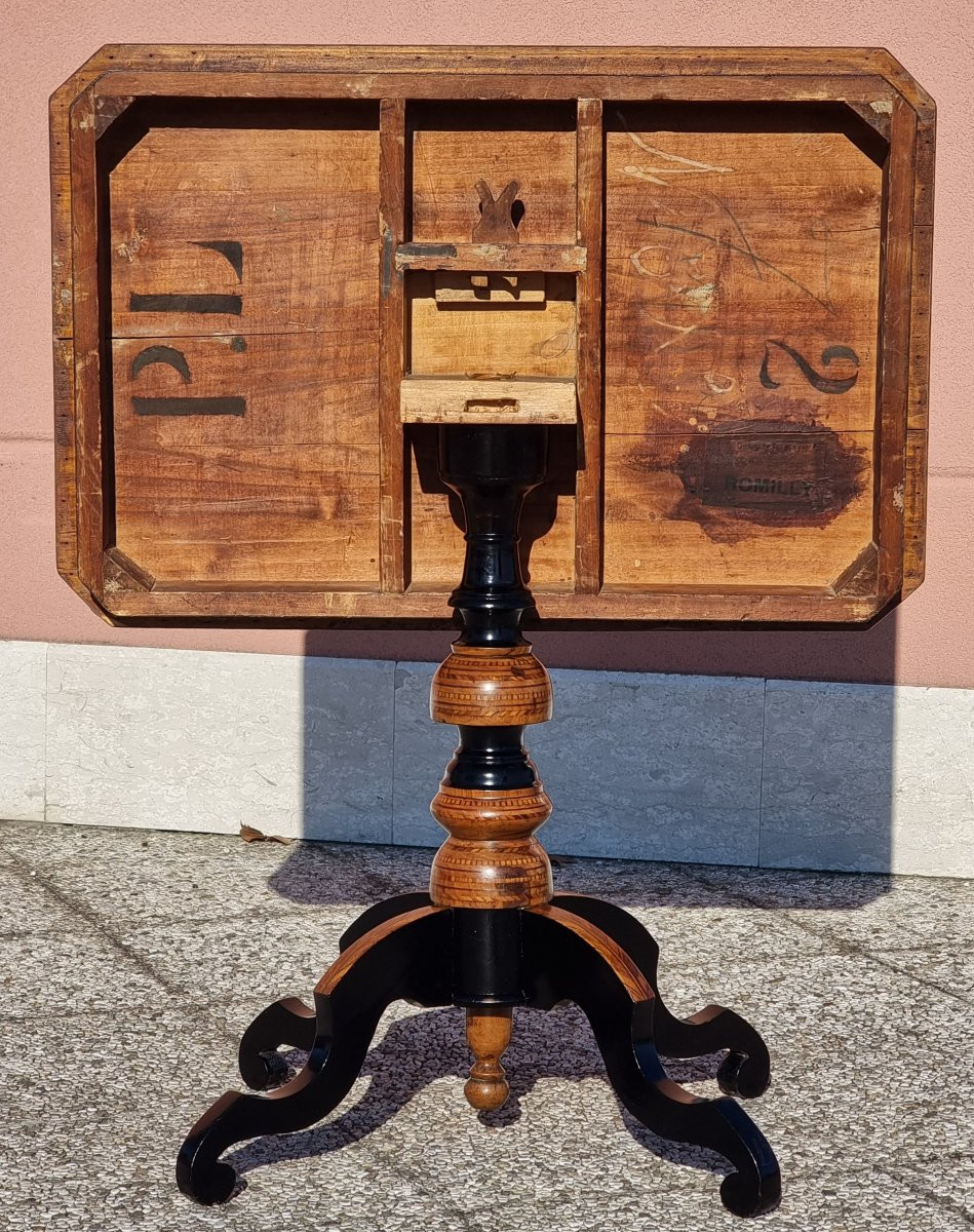 Table à abattant marquetée, atelier de Rolo (Émilie), seconde moitié du XIXe siècle-photo-3