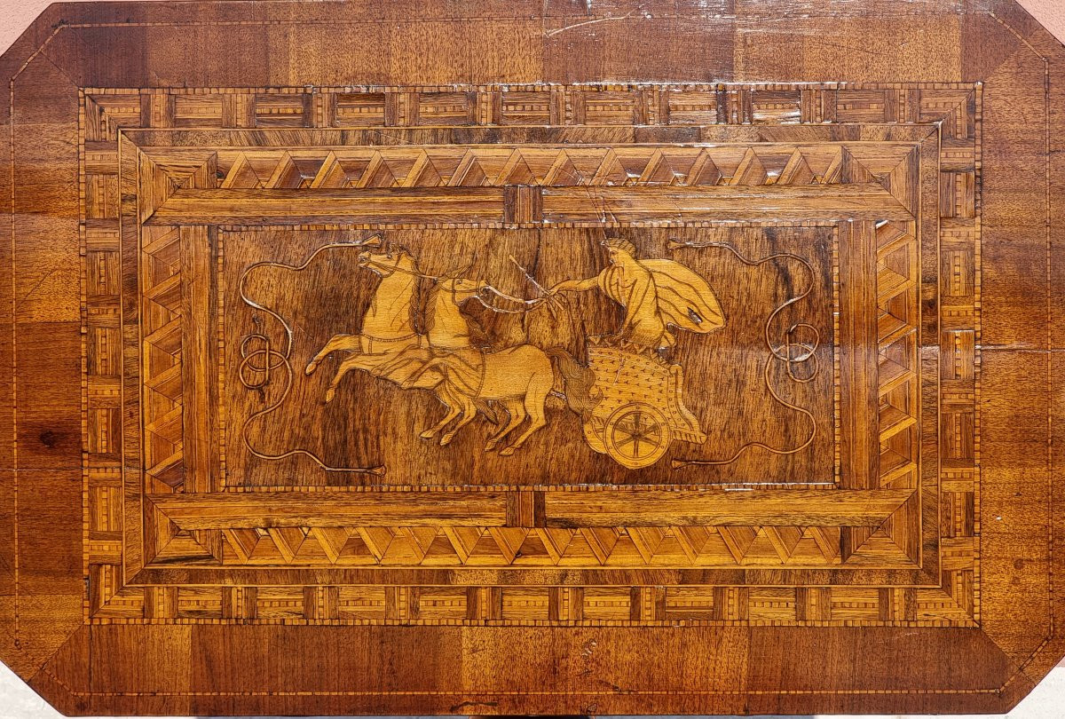 Table à abattant marquetée, atelier de Rolo (Émilie), seconde moitié du XIXe siècle-photo-4