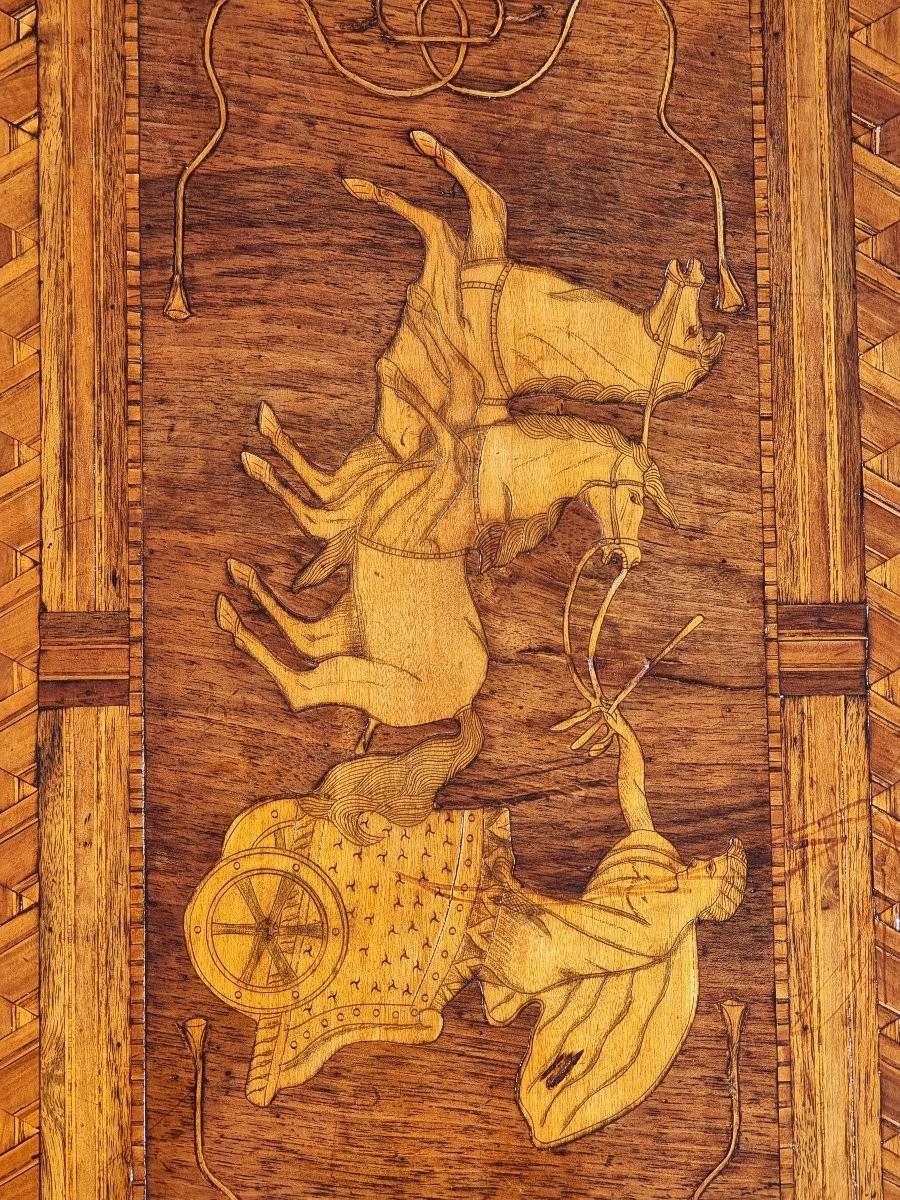 Table à abattant marquetée, atelier de Rolo (Émilie), seconde moitié du XIXe siècle-photo-2