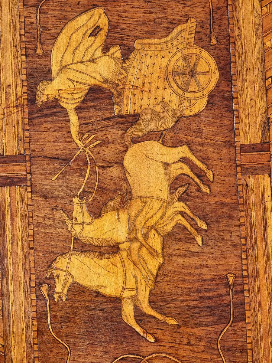 Table à abattant marquetée, atelier de Rolo (Émilie), seconde moitié du XIXe siècle-photo-3