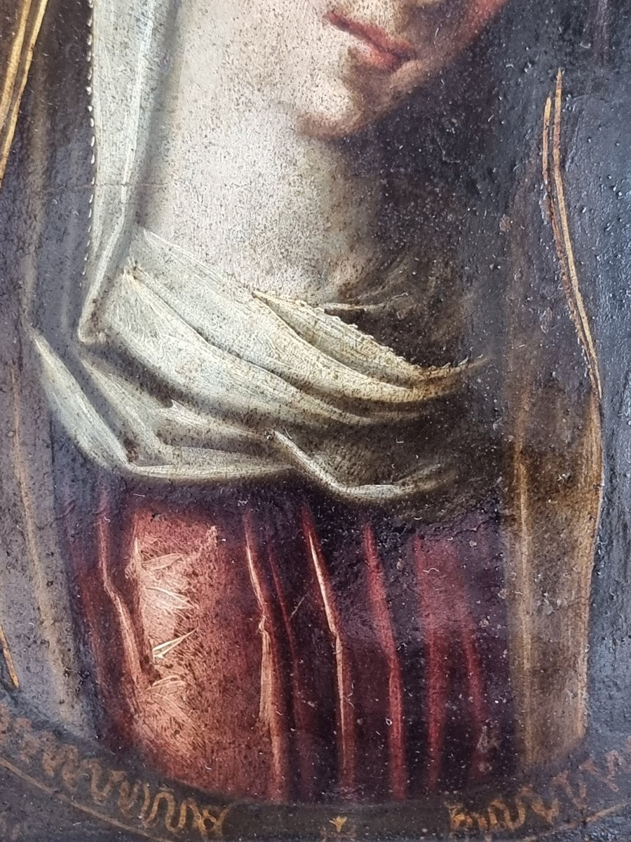 Vierge sur cuivre – École vénitienne, fin XVIIe / début XVIIIe siècle-photo-2