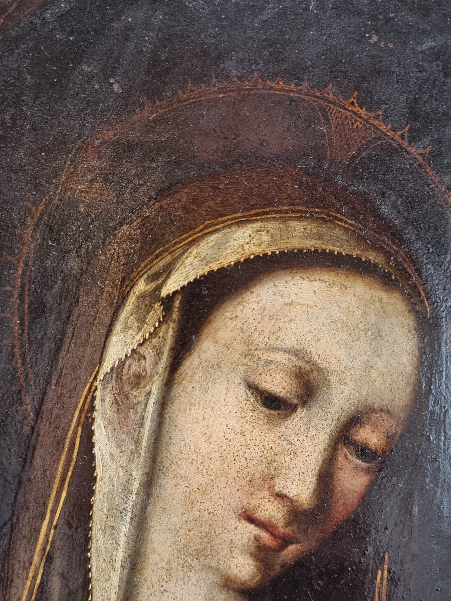 Vierge sur cuivre – École vénitienne, fin XVIIe / début XVIIIe siècle-photo-4