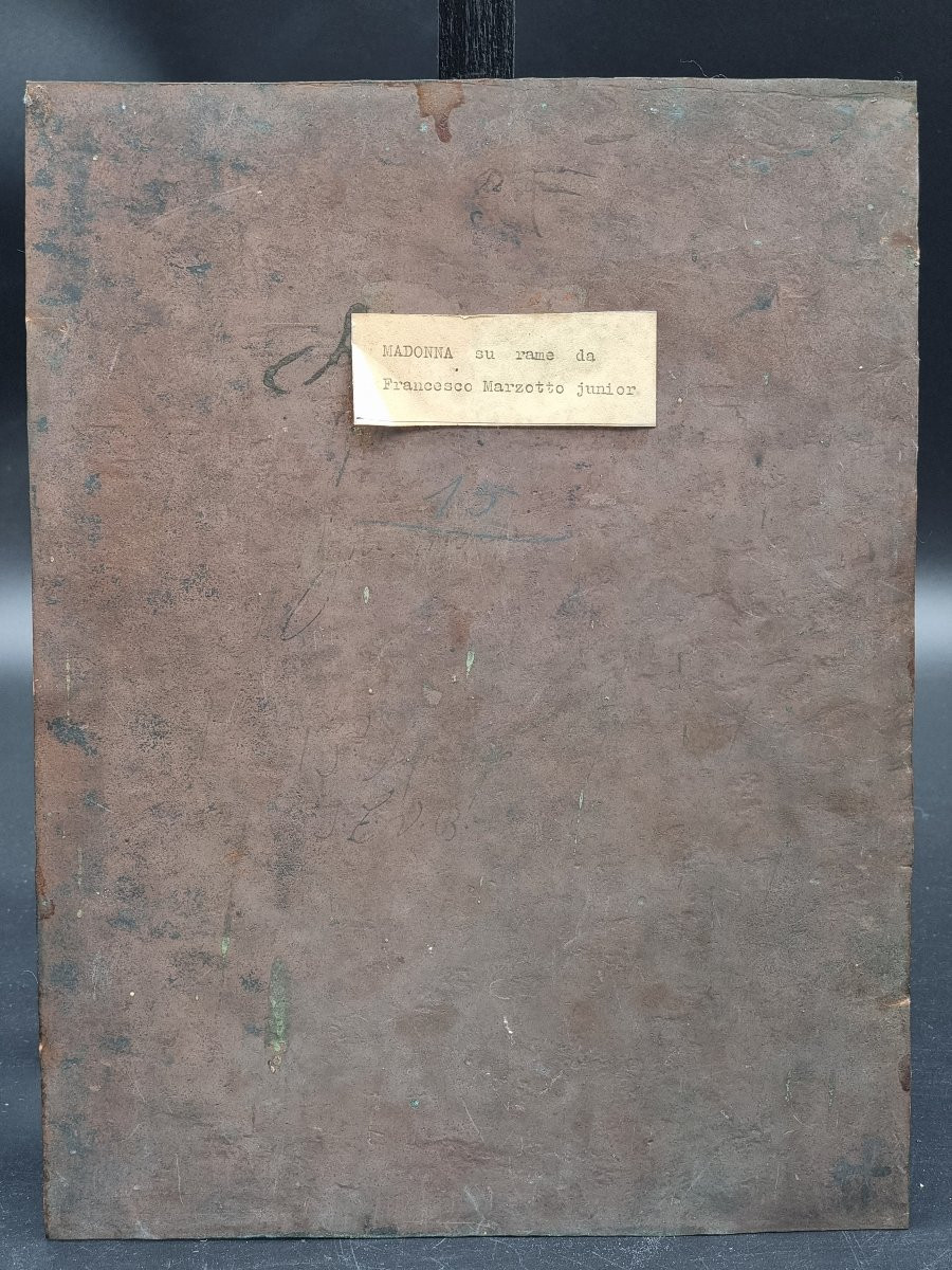 Vierge sur cuivre – École vénitienne, fin XVIIe / début XVIIIe siècle-photo-3