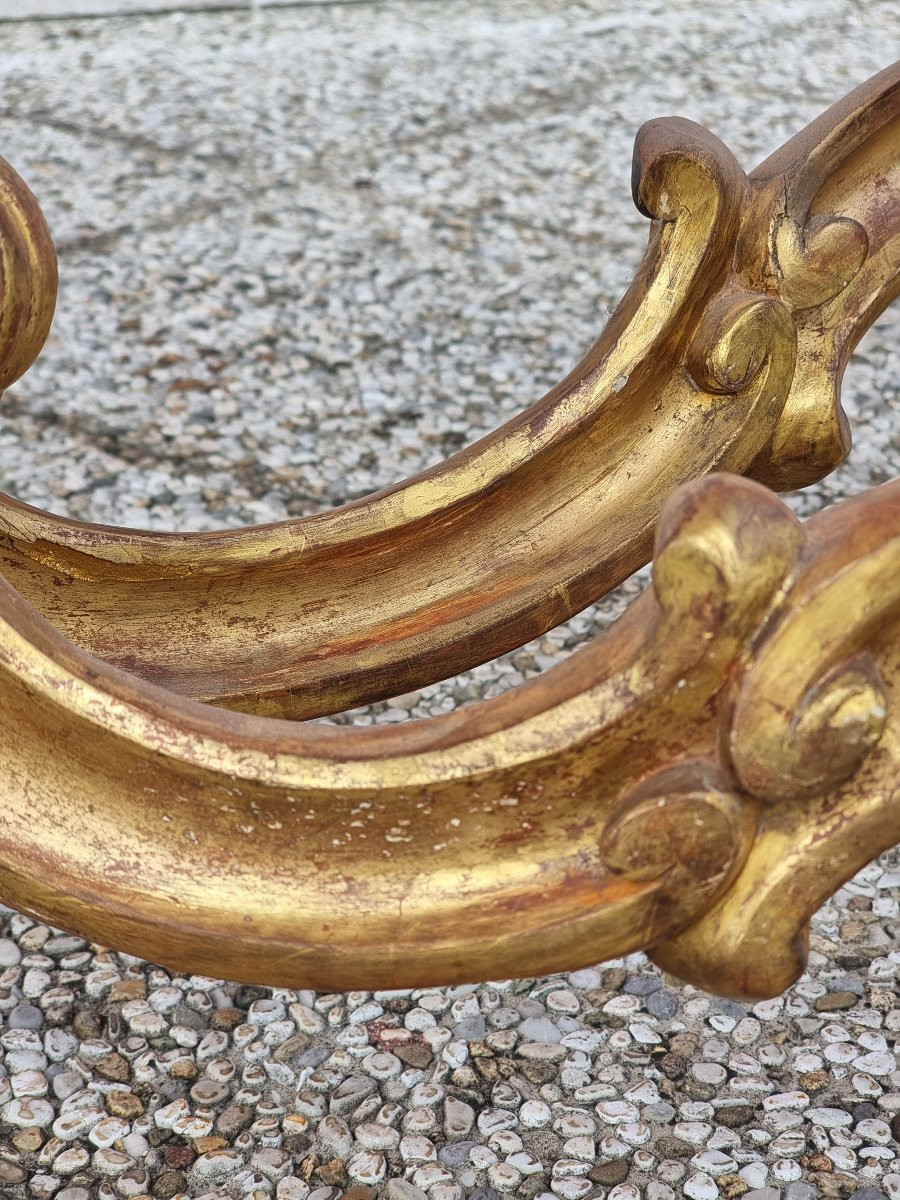 Giltwood Console Table With Marble Top – Veneto, Mid 19th Century-photo-2