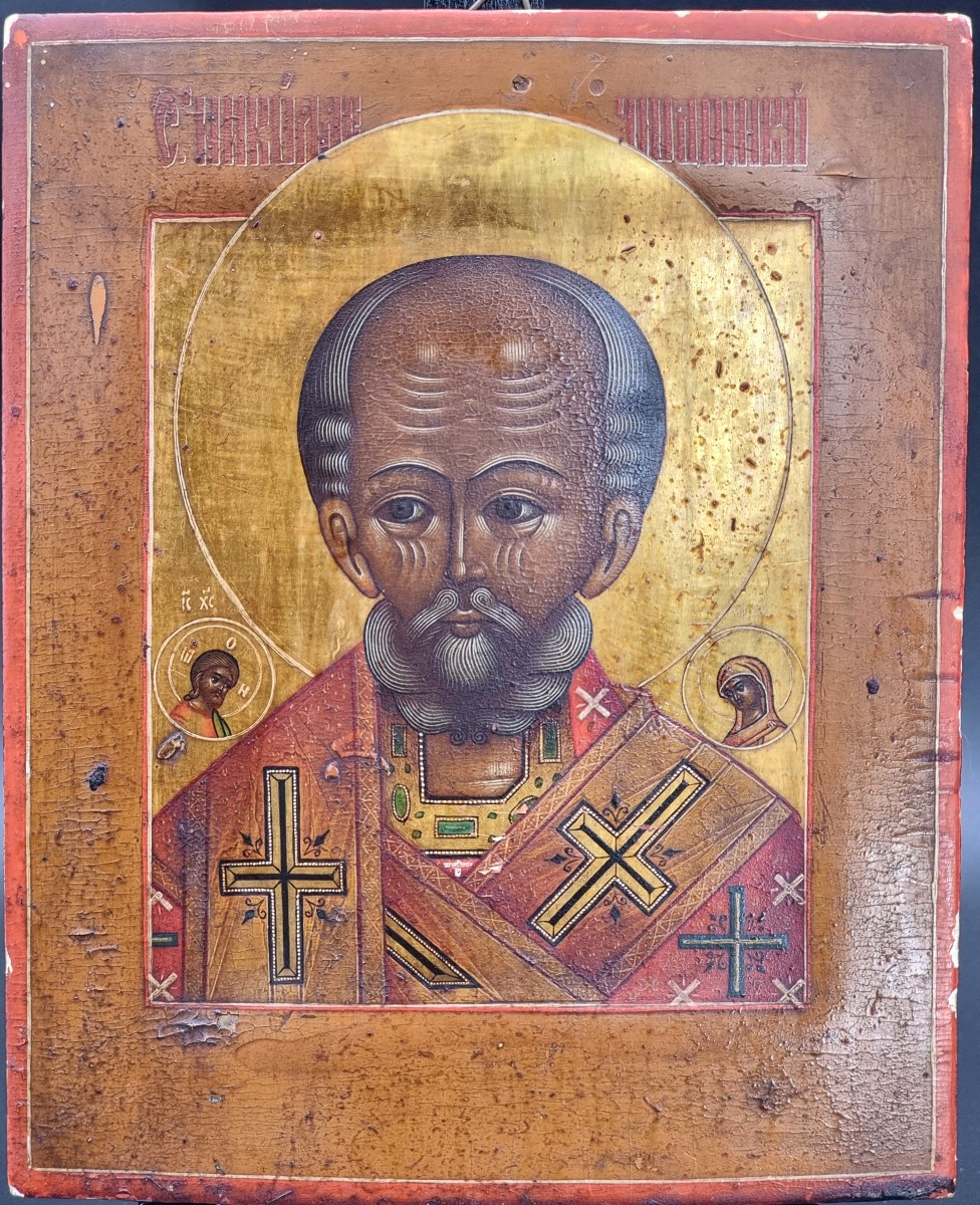 Russian Icon Of Saint Nicholas – Late 19th Century, Early 20th Century