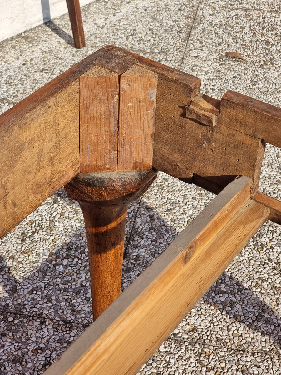 Venetian Extendable Table In Solid Walnut, 18th Century-photo-5